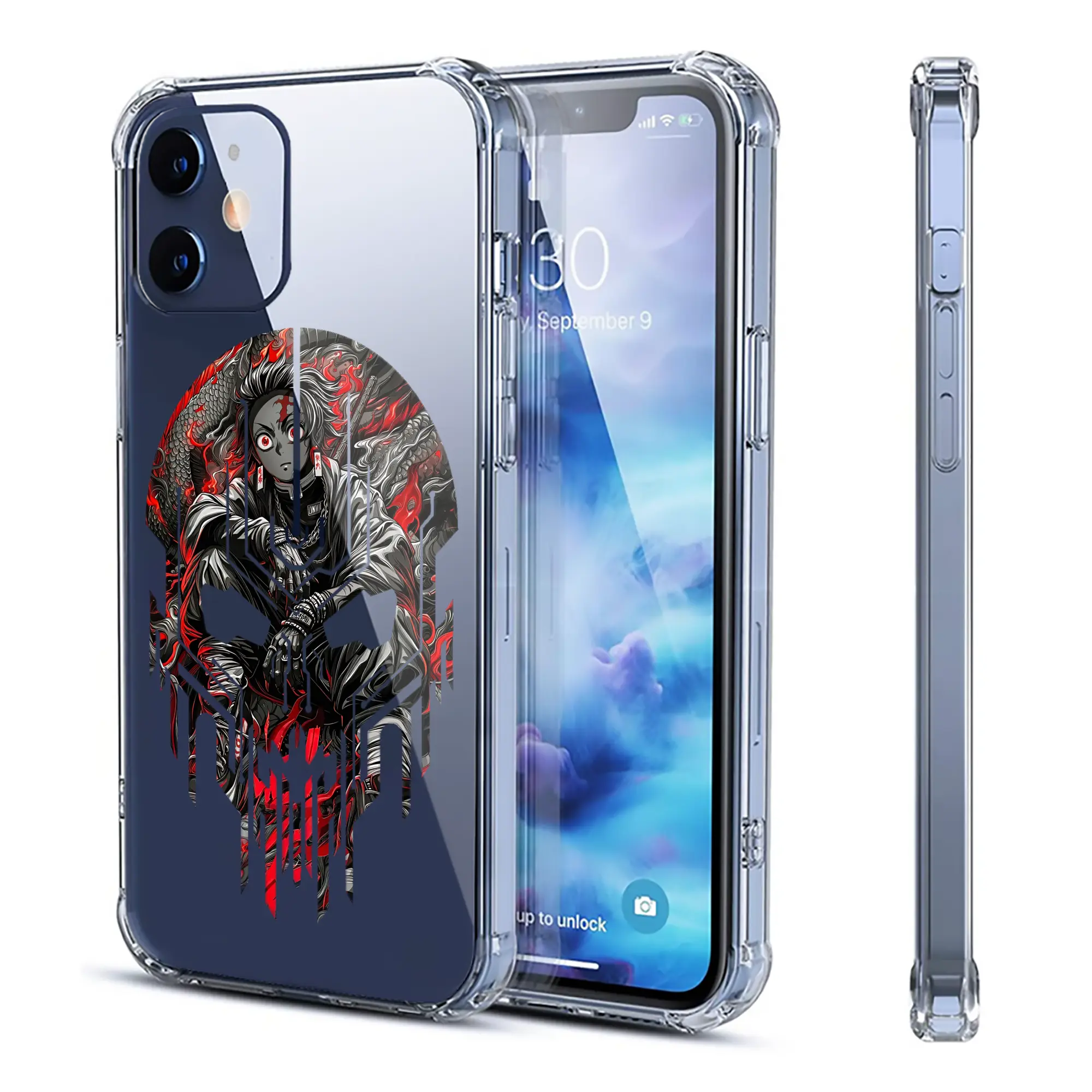 鬼滅の刃 グッズ,竈門 炭治郎 - IPhone 12シリーズ対応 ・ 透明スマホケース ・ クリアソフトケース ・ TPU素材 ・ 耐衝撃 ・ 高密着 ・ 防汚 防指紋 ・ 簡単着脱